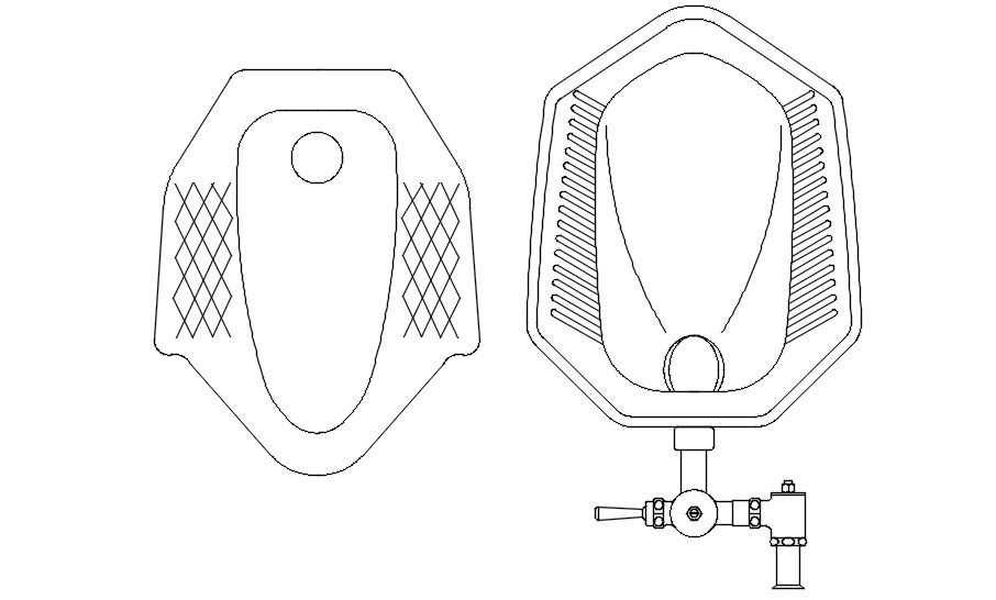 2d plan view of Indian toilet cad blocks in AutoCAD, dwg file.