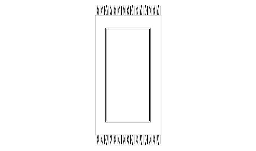 2d rug plan cad block in AutoCAD, Dwg file.