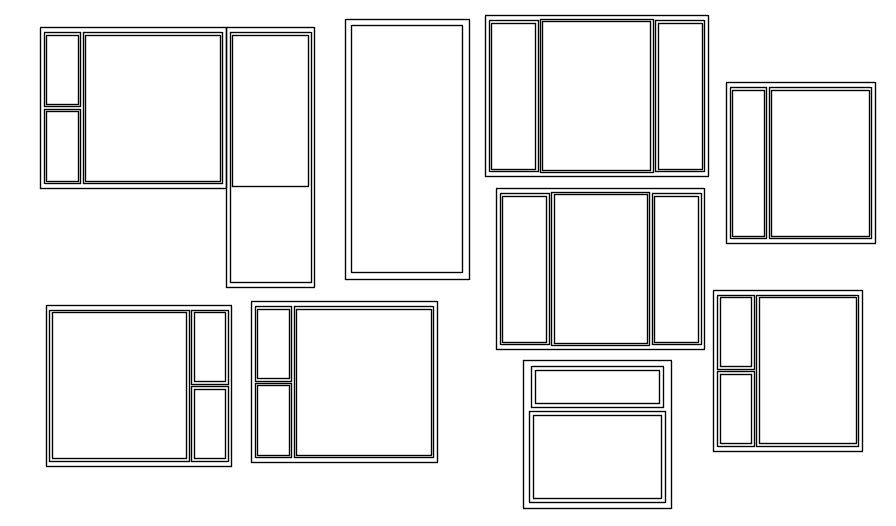 2d wooden frame of window cad blocks in AutoCAD, dwg file.