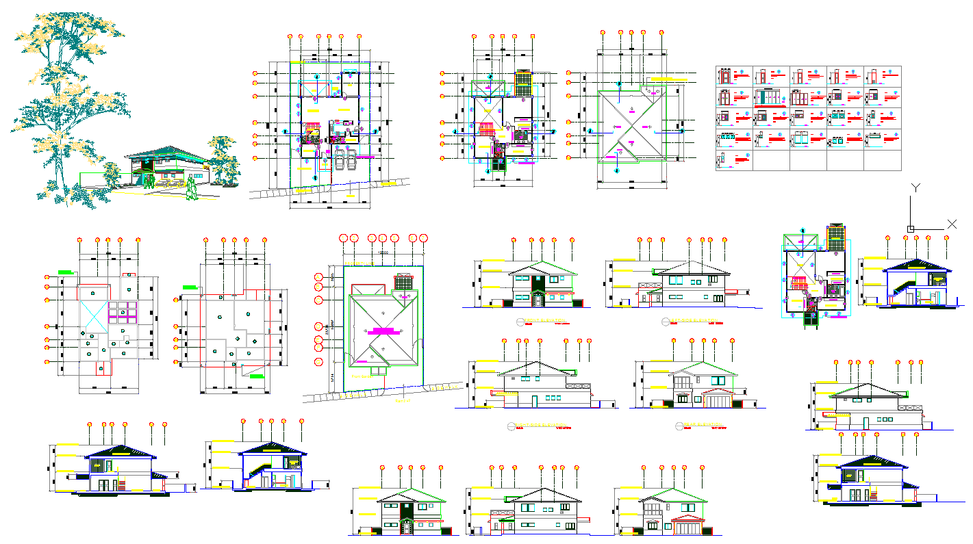 House Blueprint CAD Design with Multi Level Plans in DWG Format