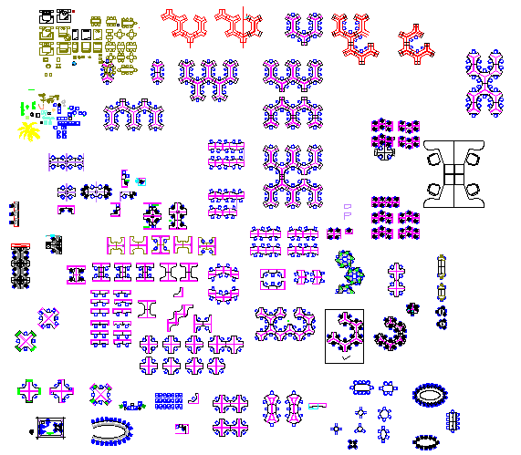 Various type of table cad blocks