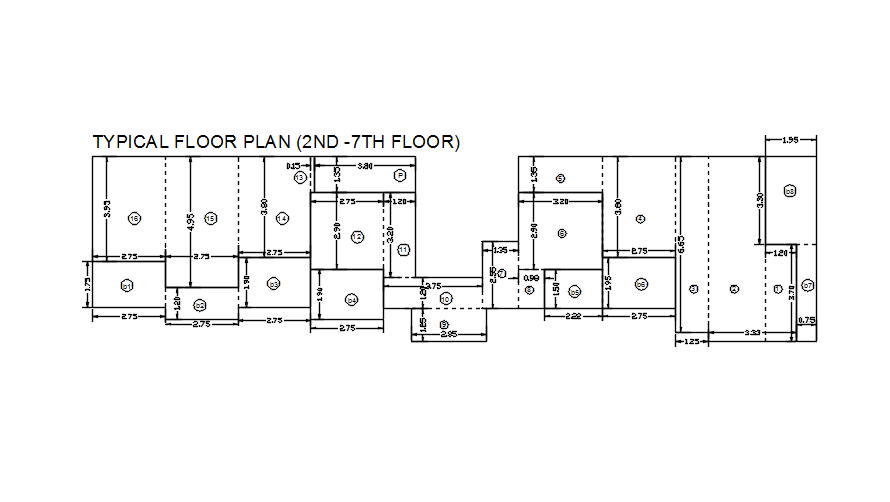 2nd floor plan of building in detail AutoCAD drawing, dwg file, CAD file