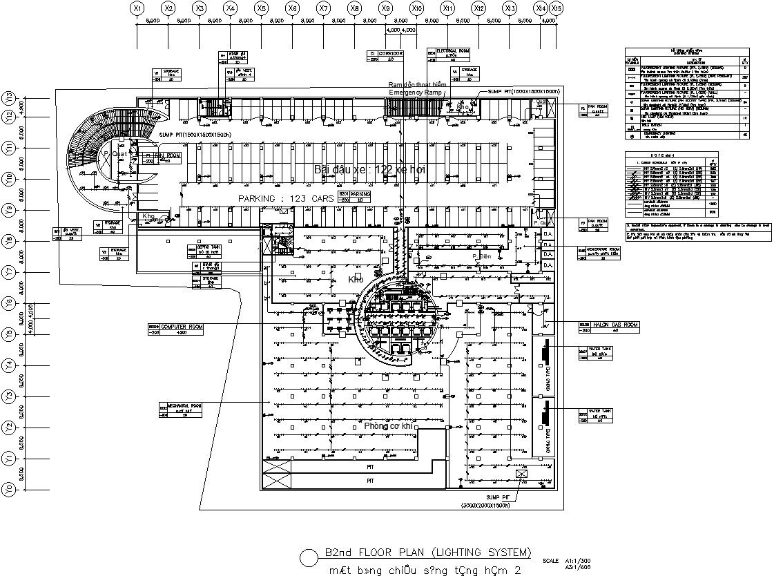 2nd floor plan of lighting system design in AutoCAD drawing, dwg file, CAD file