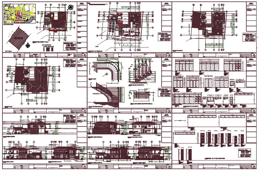 2storey residential building dwg