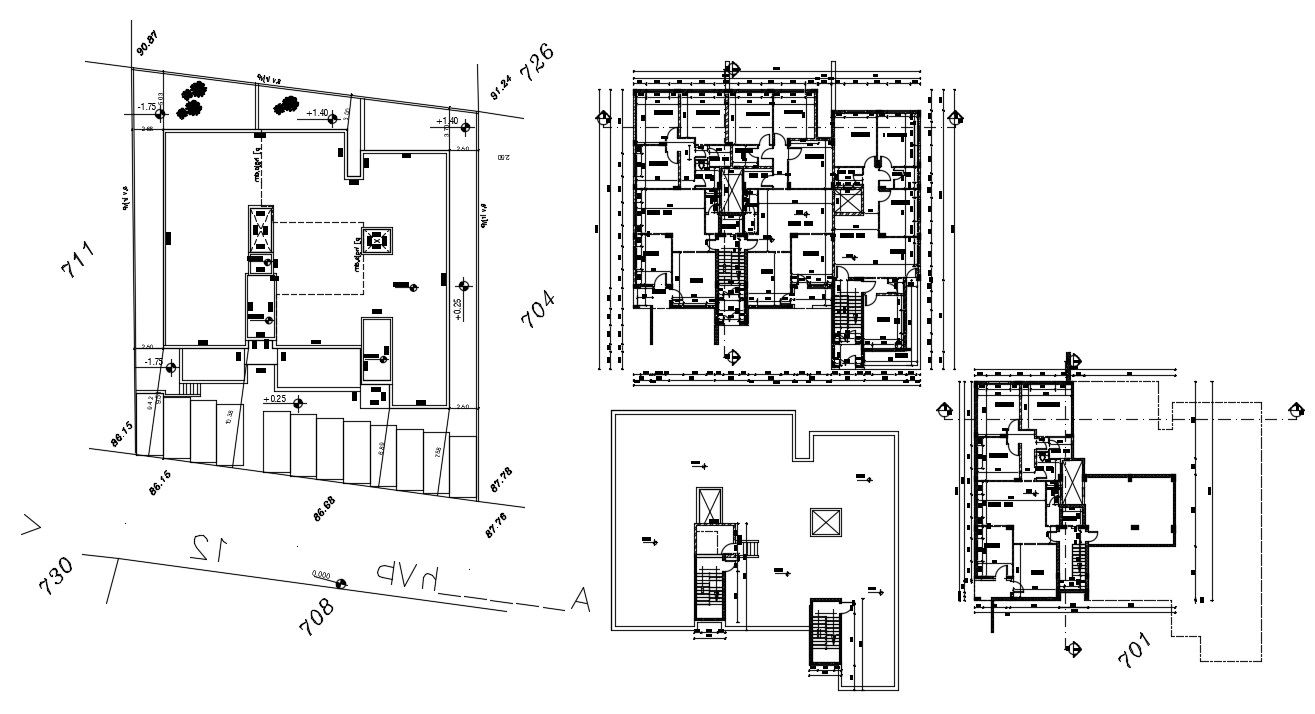 3 BHK Apartment House Layout Plan DWG File