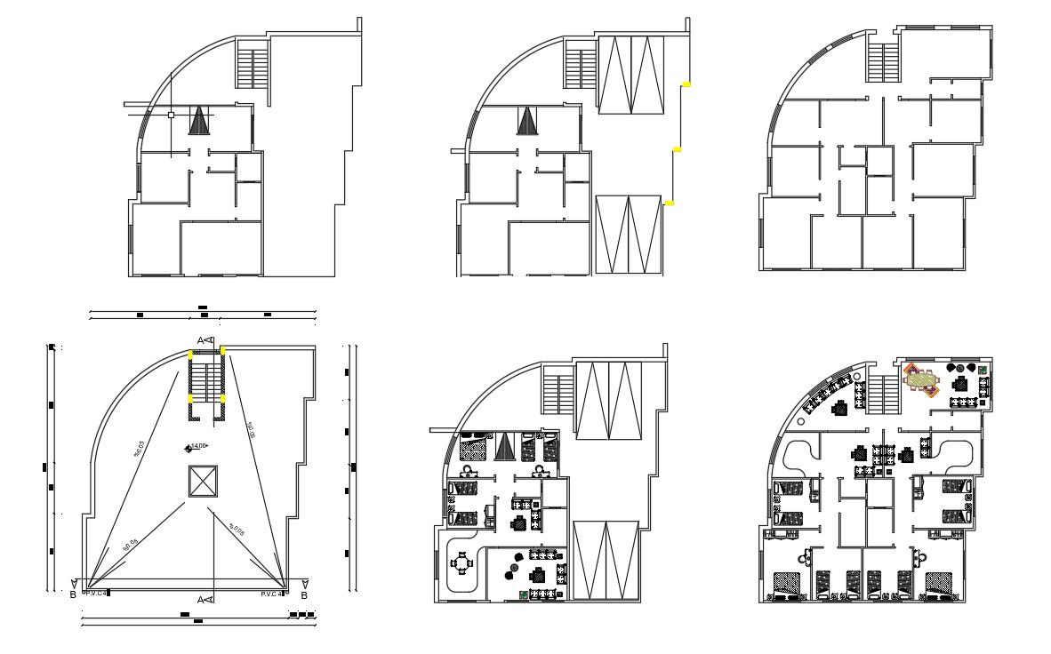 3 Bedroom House Floor Plan With Furniture Layout Drawing