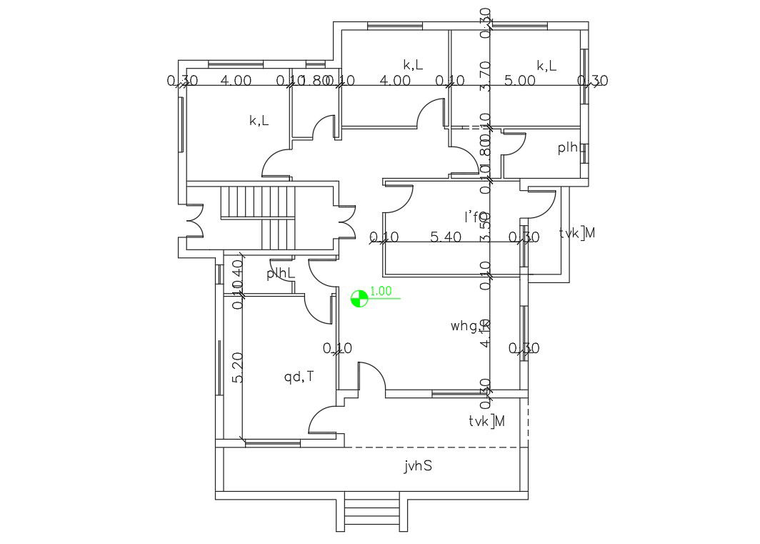 3 Bedroom House Plan AutoCAD Drawing DWG