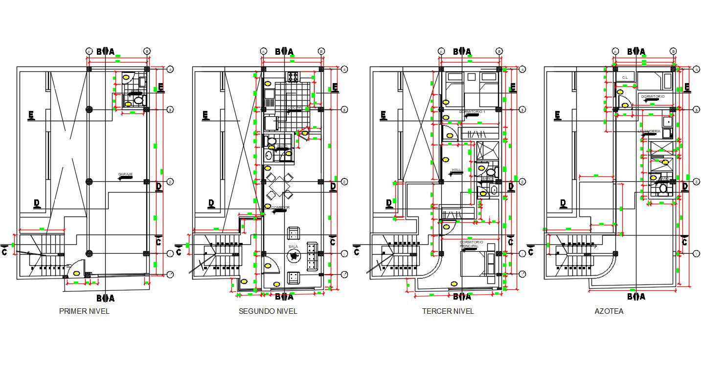 3 Bedroom House Plan Indian Style AutoCAD File