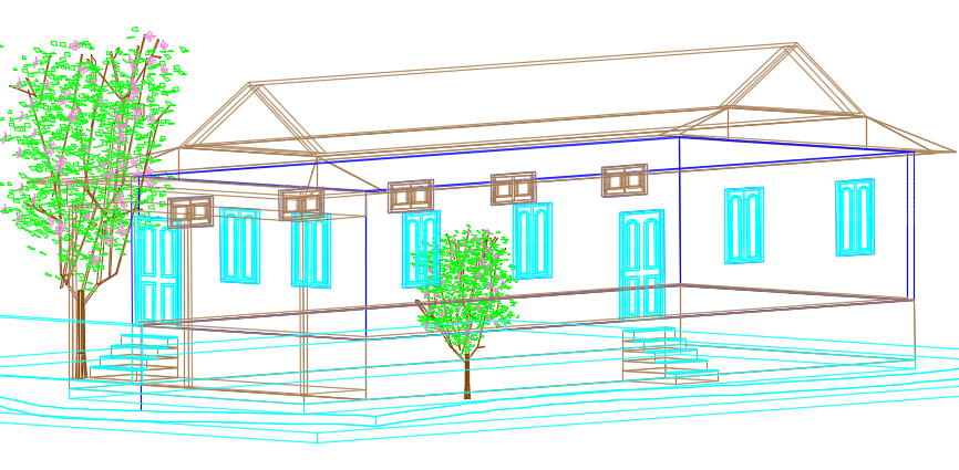 3 D cabin detail dwg file