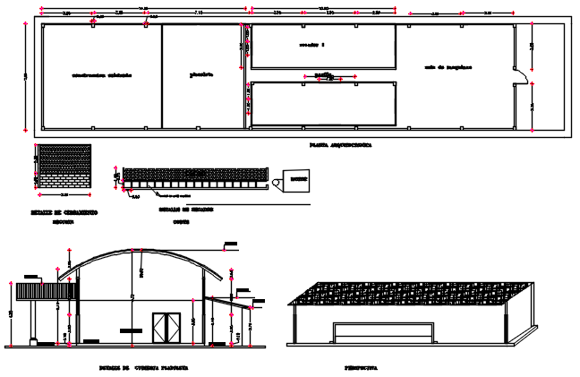 3 D commercial Plan and elevation working plan detail dwg file