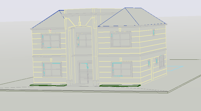 3 D county house plan detail dwg file