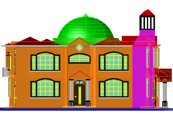 3 D house detail dwg file