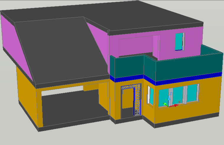 3 D house plan detail dwg file