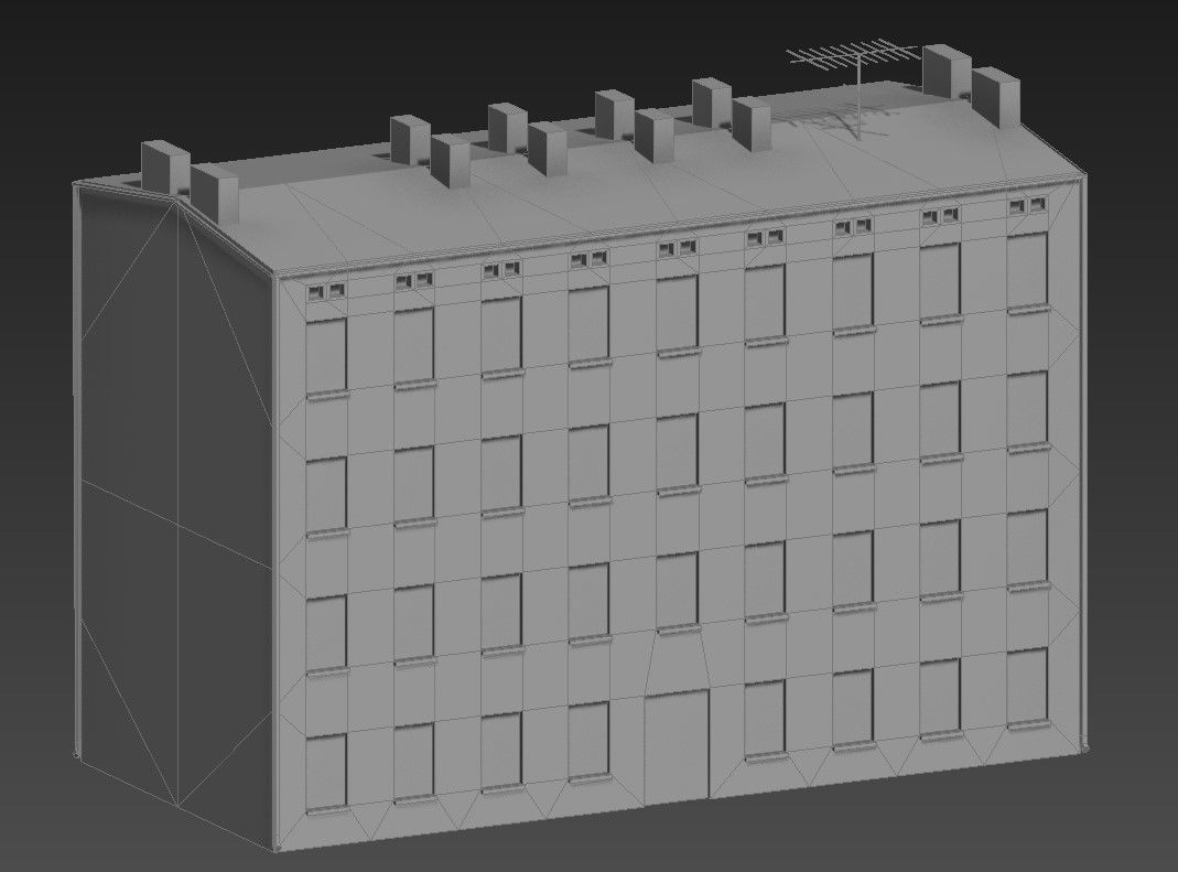 3 Store Apartment Elevation 3D MAX File Free Download