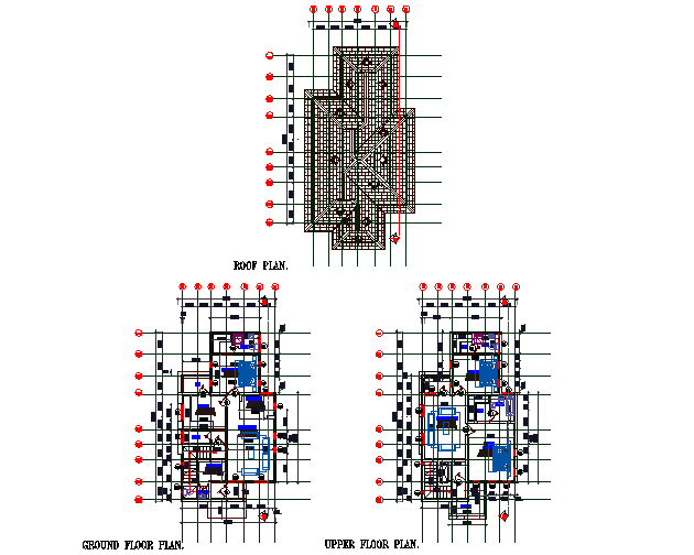 3 bedroom duplex house dwg file