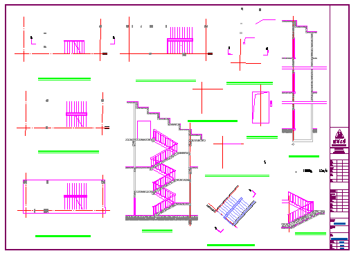 3 indoor stairs, elevator details design drawing