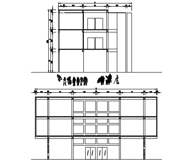 3 storey office building design in dwg file