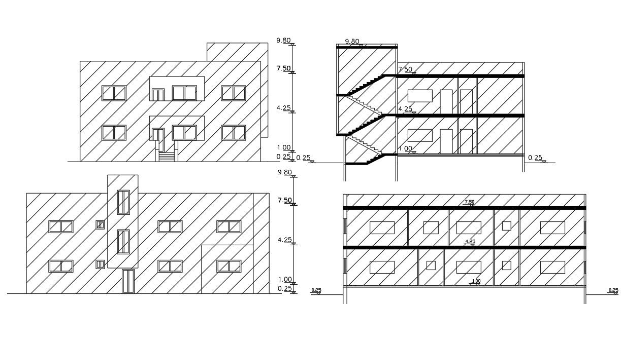 3000 Sq Ft House Building Design DWG File