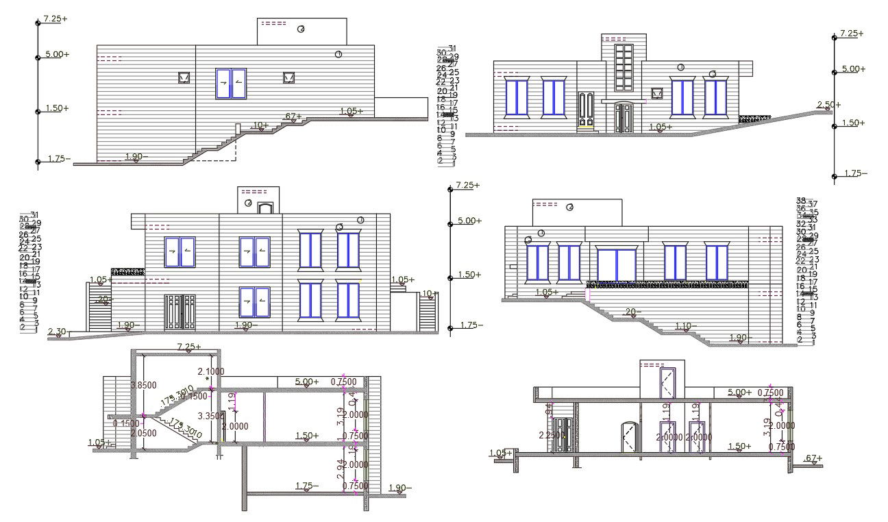 3000 Square Feet House Building Design DWG File