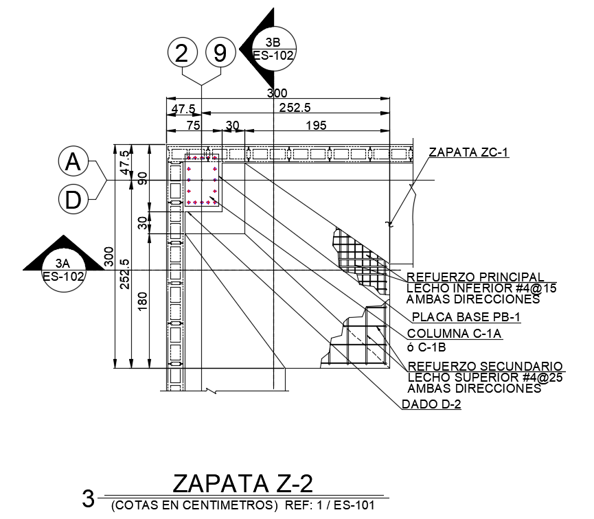 300x300mm foundation plan is given in this AutoCAD drawing model. Download now.