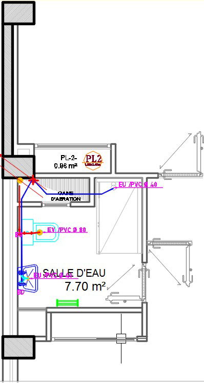 300x350cm common bathroom 2D CAD drawing