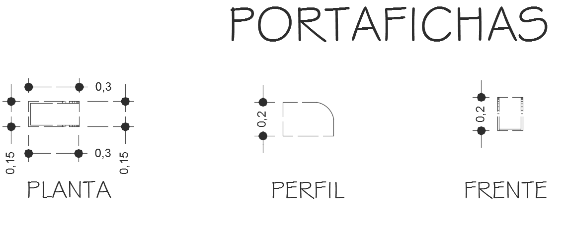 300x500mm Simple Office Furniture CAD Drawing DWG File
