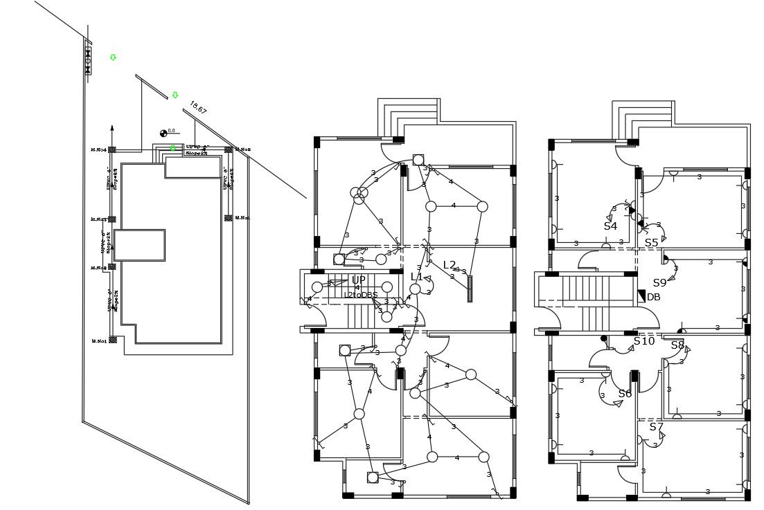 30 By 55 Feet House Electrical Layout Plan Drawing
