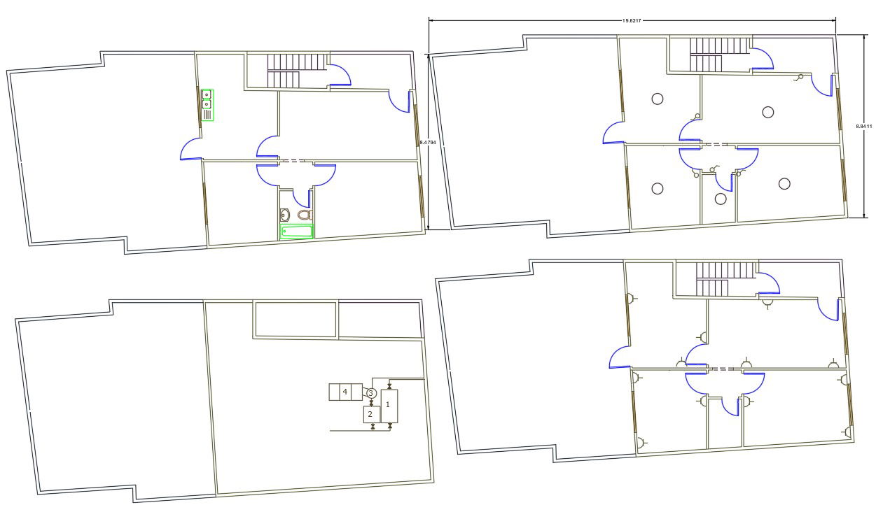 30 By 62 Feet House Electrical Plan Design DWG File