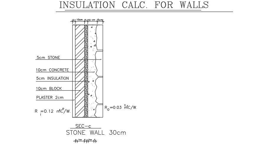 30 Cm Stone Wall Plan Download