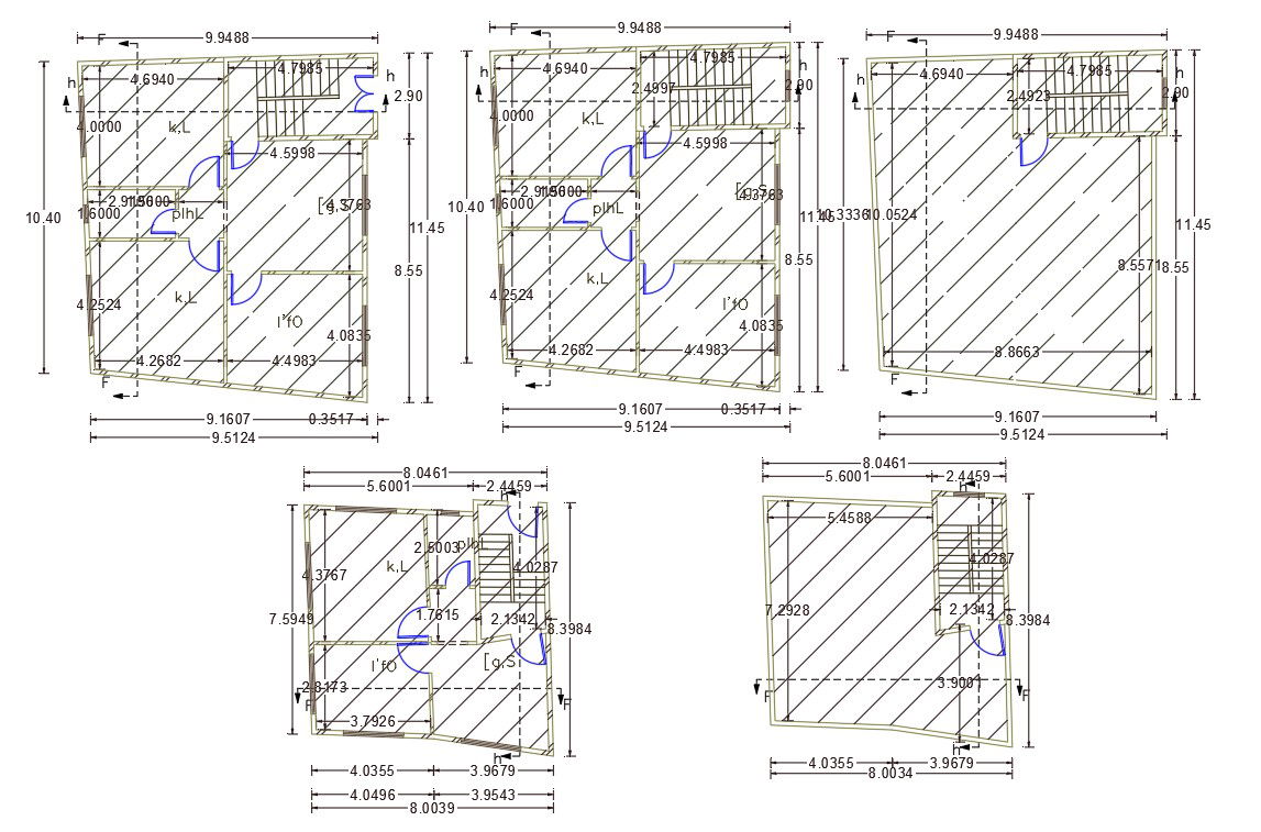 30' X 32' House Plan Design DWG File (107 Square Yards)