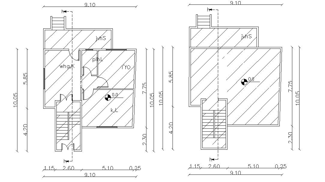 30' X 35' Feet Single Story Bungalow Working Plan