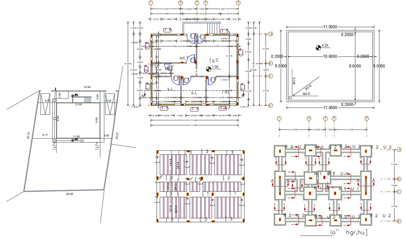 30' X 36' Plot Size For AutoCAD House Plan