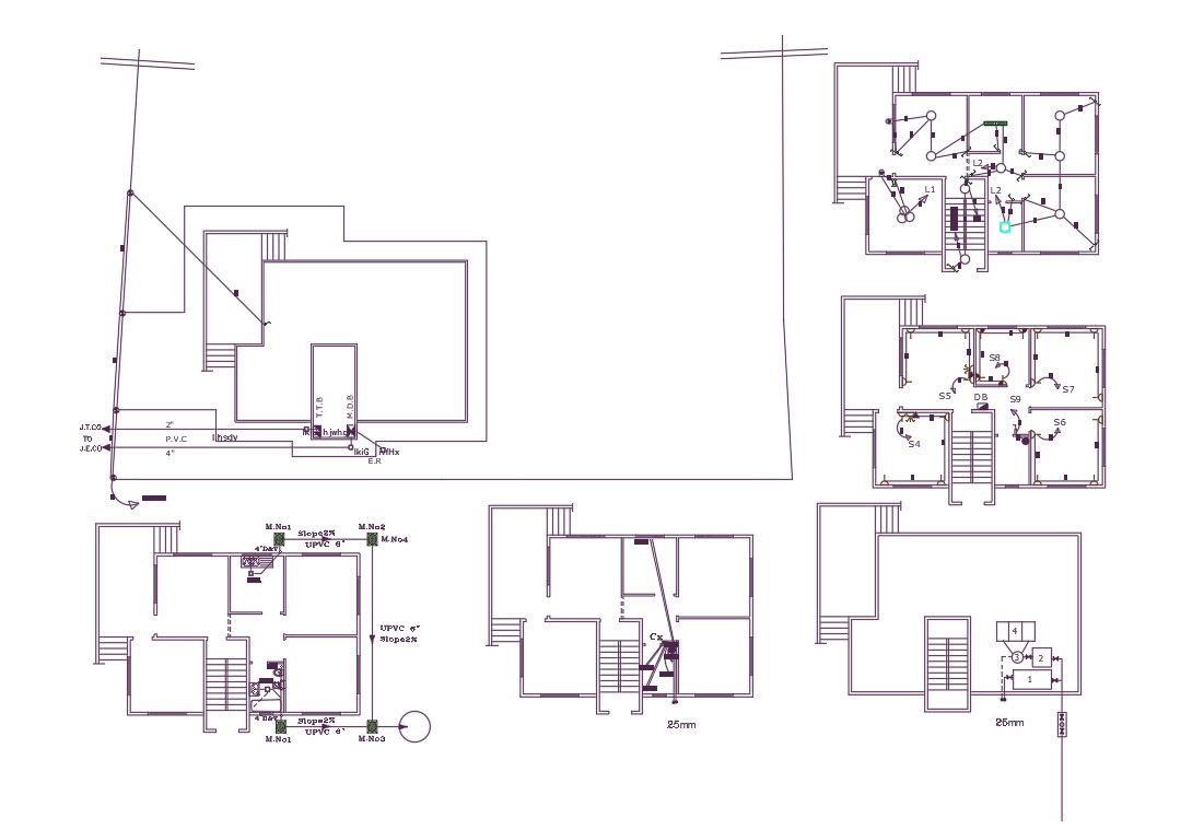 30 X 40 Feet House Electrical And Plumbing Plan