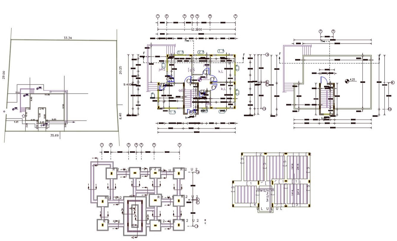 30' X 40' House Plan Design DWG File (133 Square Yards)