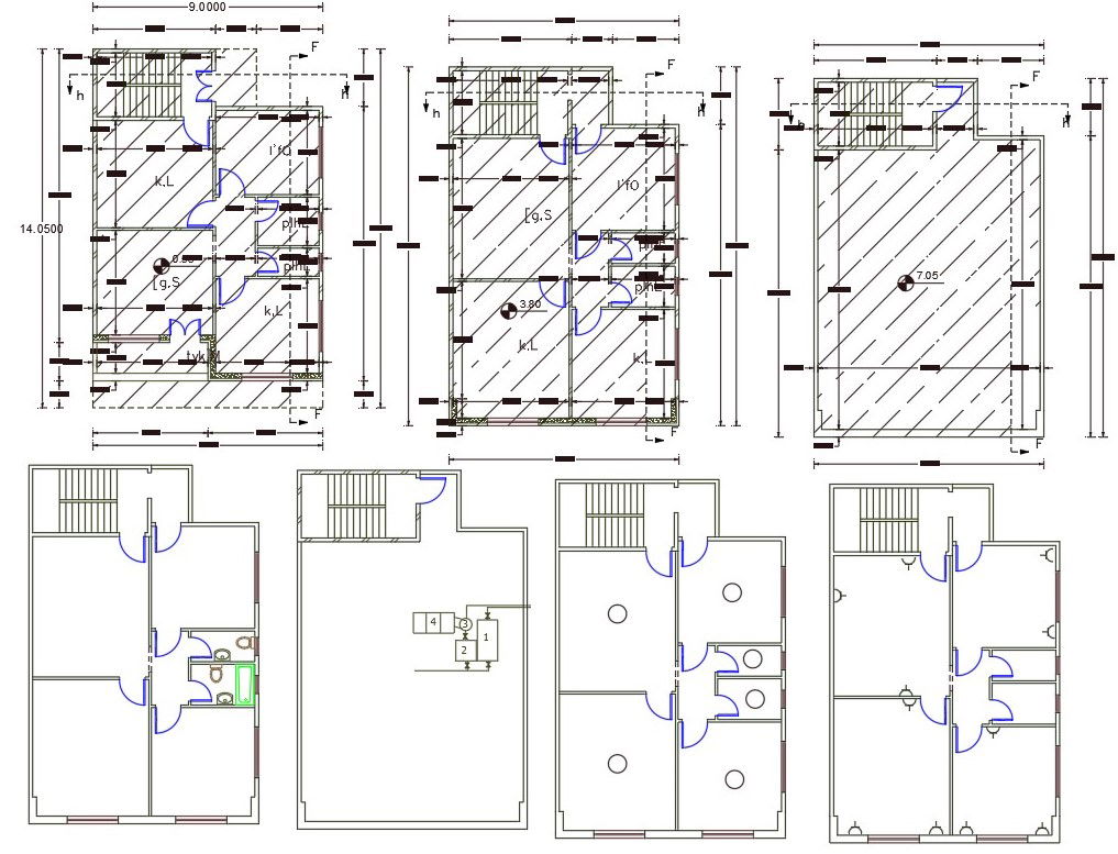 30' X 45' House Plan AutoCAD File(150 Square Yards)