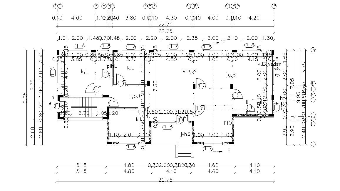 30' X 75' House Plan DWG File (250 Square Yards)