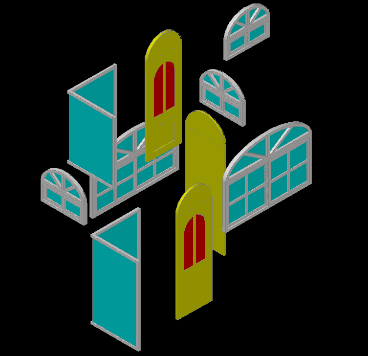 Detailed Library Plan DWG File with Roof, Elevation and Section Views