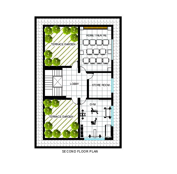 30 ft x 50 ft Modern House Plan Interior AutoCAD Drawing