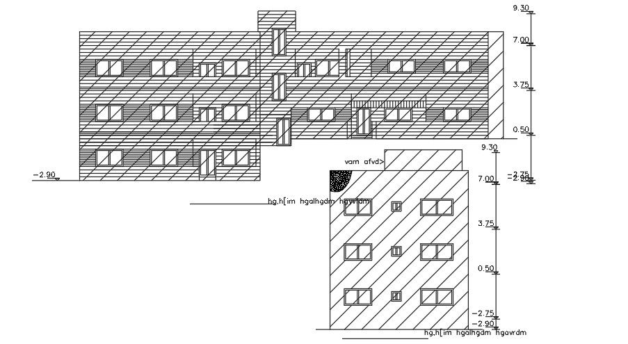 30x10m house building elevation view
