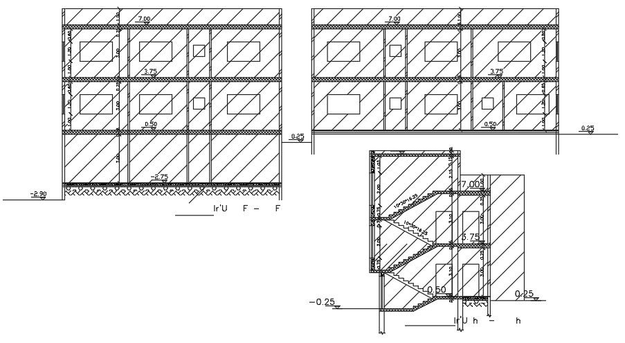 30x10m house building section view