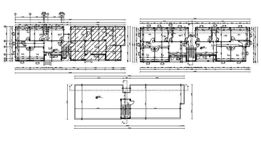 30x10m house plan column location drawing