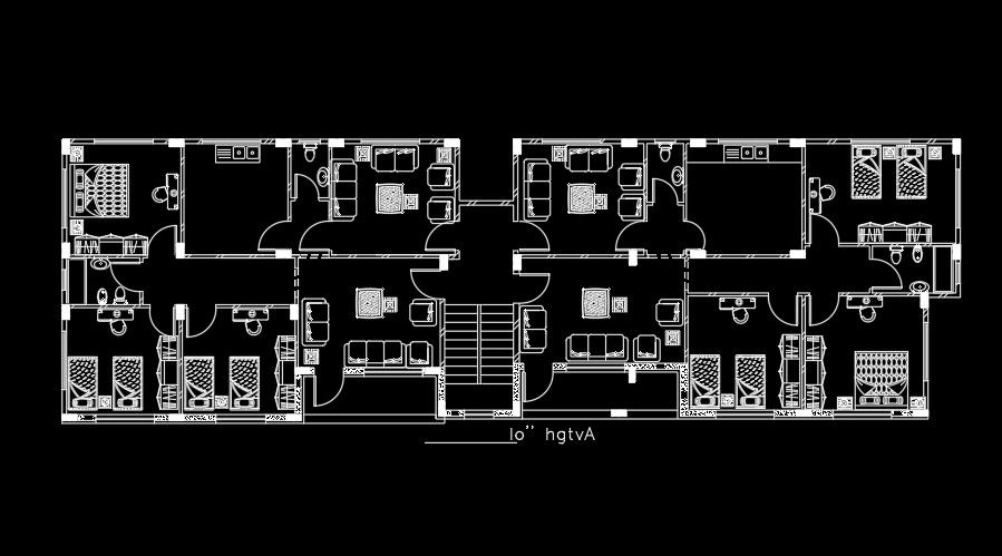 30x10m Modern House AutoCAD Plan with Interior Furniture