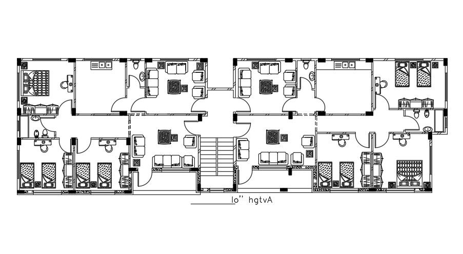 30x10m Home Design DWG File Featuring Furniture Layout