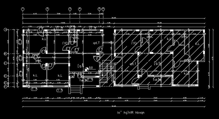 30x10m twin house plan column location AutoCAD drawing is given in this file