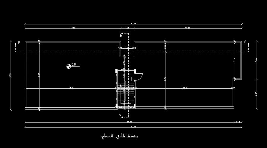 30x10m twin house plan roof layout AutoCAD drawing