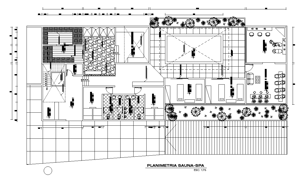 30x12m club house swimming pool AutoCAD drawing
