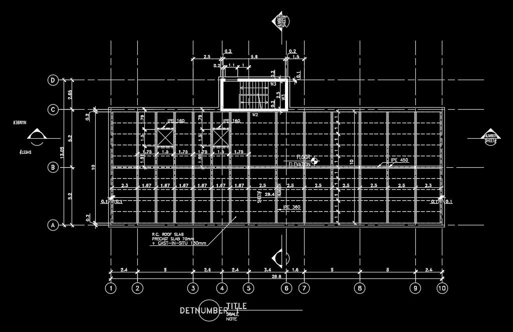 30x13m industrial plan beam layout