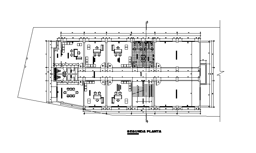 30x14 communal centre plan is given in this Autocad drawing file. Download now.