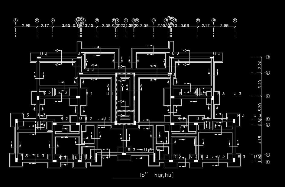 30x15m house plan foundation cum column drawing