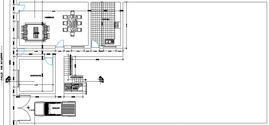 30x15m residential site layout AutoCAD drawing is given in this file